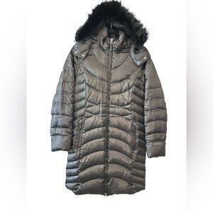 Eddie Bauer Long Down Puffer Coat – Faux Fur Hood (Women’s)